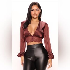 Fashion Nova Satin Blouse